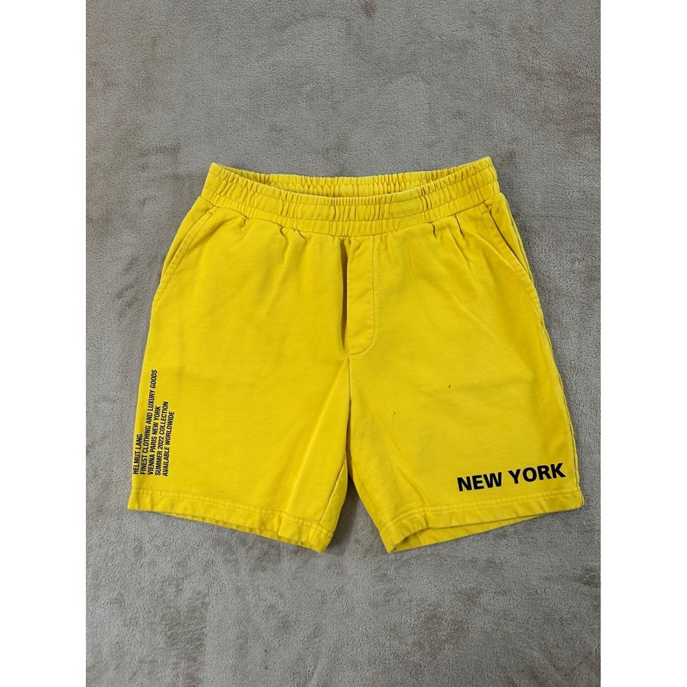 Helmut Lang Sweat Shorts 7" Mens Size L Yellow New York Summer 2022 Gym training